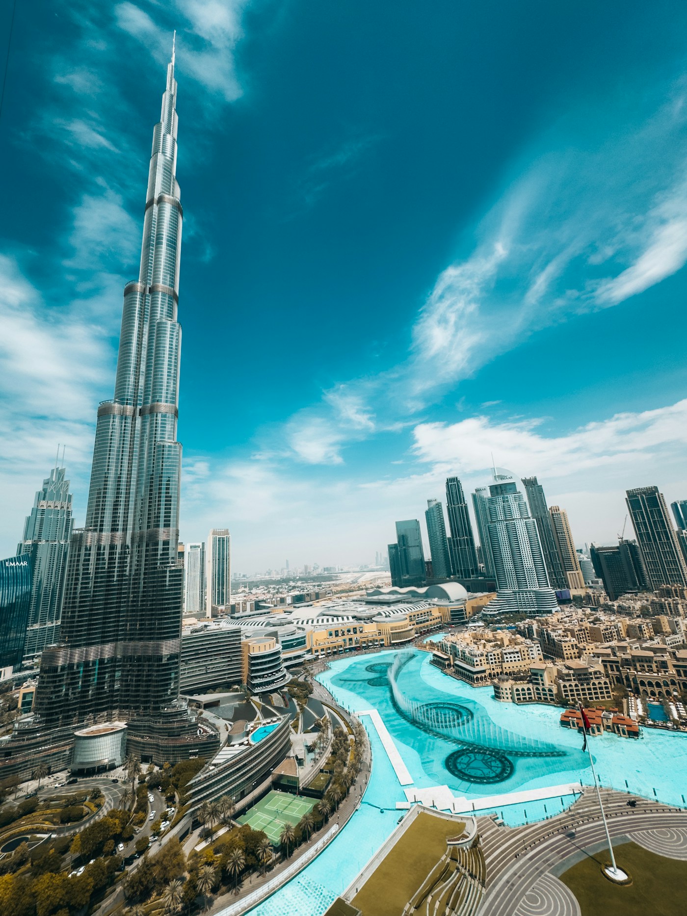 Burj Khalifa above the Downtown Dubai skyline